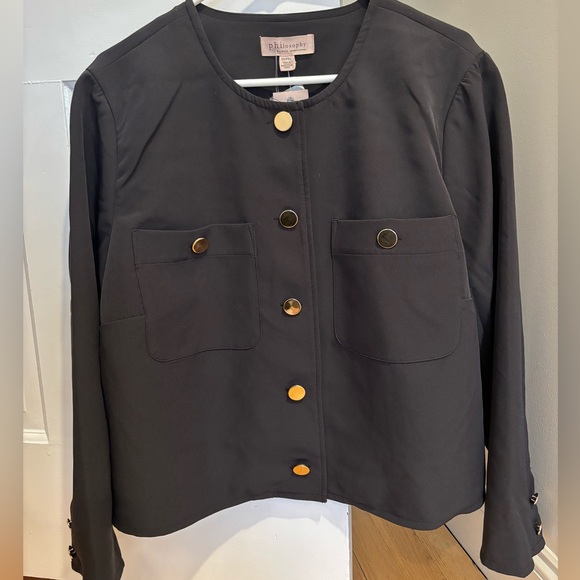 Philosophy Jackets & Blazers - NWT Philosophy Black Jacket with Gold Buttons